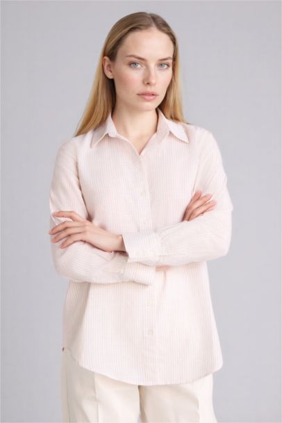 Regular Fit Shirt Collar Long Sleeve Tunic
