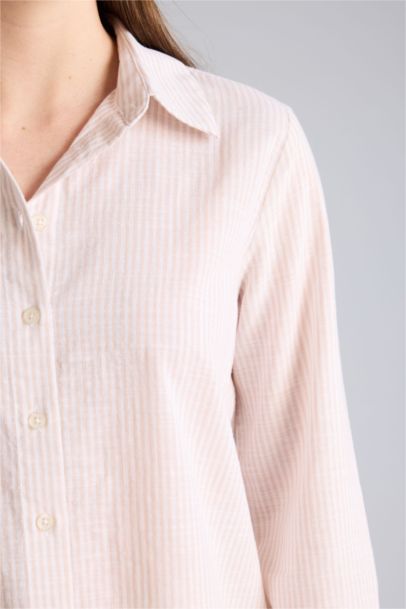 Regular Fit Shirt Collar Long Sleeve Tunic