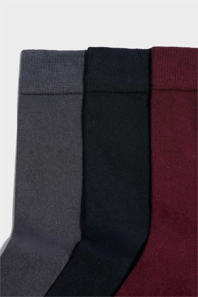 Erkek Dikişsiz 3'lü Bambu Uzun Çorap