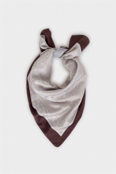 Kadın Şal Desenli Saten Şal