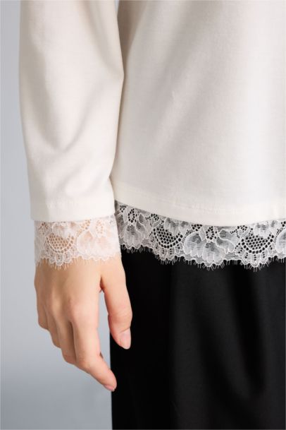 Relax Fıt Bisiklet Yaka Uzun Kollu Tişört