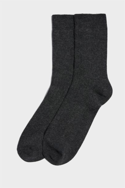 Erkek 2'li Yün Uzun Çorap