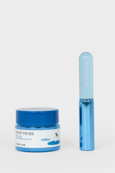 Round Lab - Birch Juice Nemle Dolgun Tutan Kuruluk ve Çatlama Önleyici Parlatıcı Dudak Balmı Seti