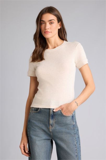 Slım Fıt Basıc Ribana Tişört