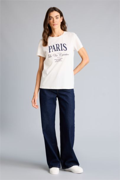 Regular Fıt Baskılı Penye Tişört