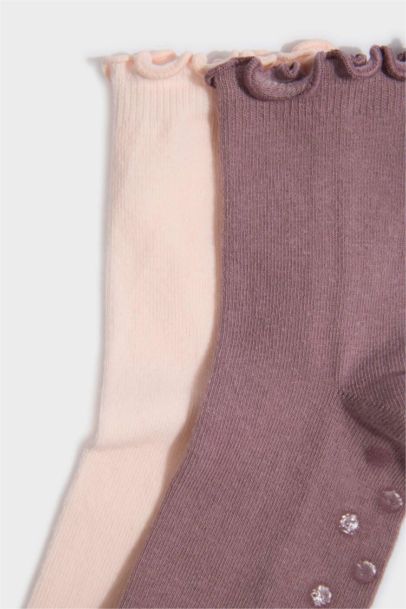 Kadın Kaydırmaz Taban 2'li Pamuklu Pilates Çorabı