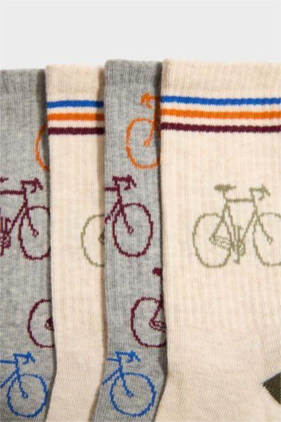 Dikişsiz 4'lü Pamuklu Uzun Çorap Erkek Çocuk