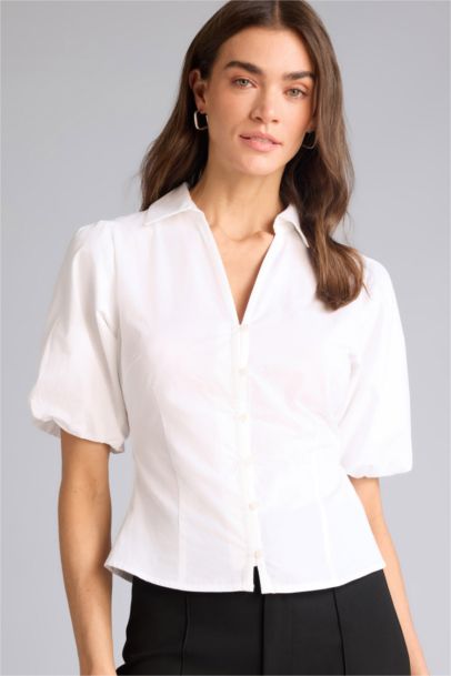 Fıtted Poplin Kısa Kollu Gömlek