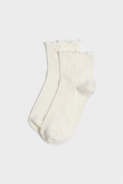 Kadın Fırfırlı 5'li Pamuklu Soket Çorap