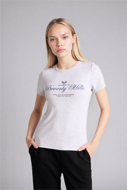 Regular Fıt Baskılı Ribana Tişört