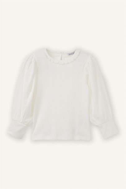 تيشيرت بيبي بناتي ردن طويل بالون فيت بياخة مستديرة