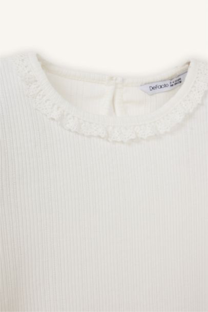 تيشيرت بيبي بناتي ردن طويل بالون فيت بياخة مستديرة