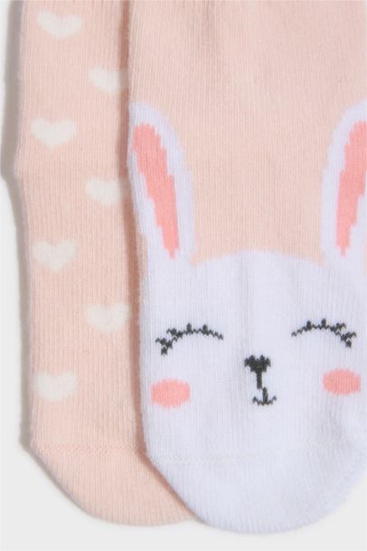 2'li Pamuklu Uzun Çorap Kız Bebek