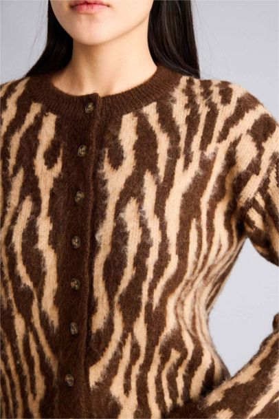 Leopard Print Knit Cardigan