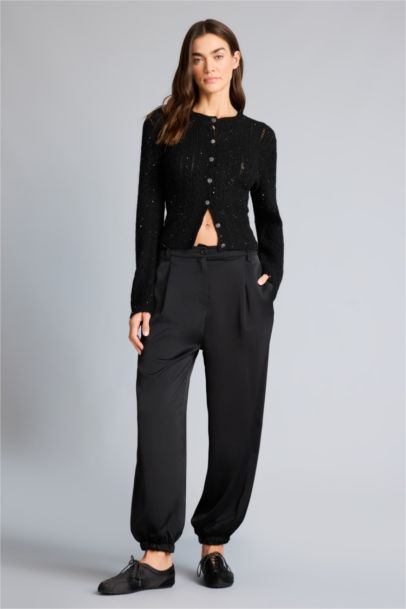 Regular Fıt Bisiklet Yaka Ajurlu Hırka