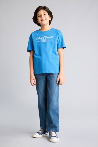 تيشيرت ولادي نص ردن مطبوع قصة عادية