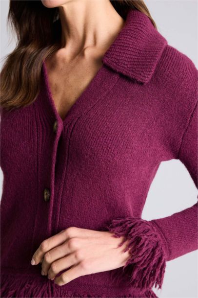 Püsküllü Triko Hırka