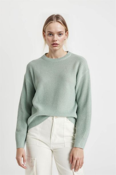 Regular Fit Crew Neck Knitted Pullover