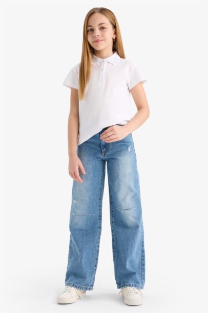 Girl Long Sleeve Cotton Basic Polo T-Shirt