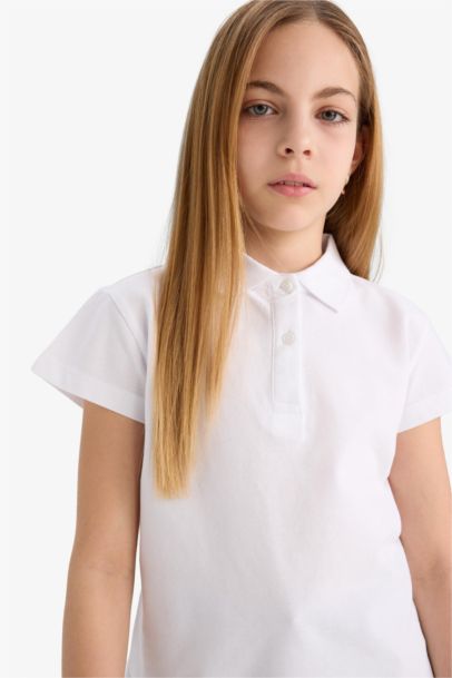 Girl Long Sleeve Cotton Basic Polo T-Shirt