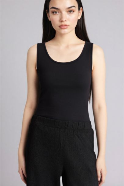 Slim Fit Basic Yuvarlak Yaka Atlet