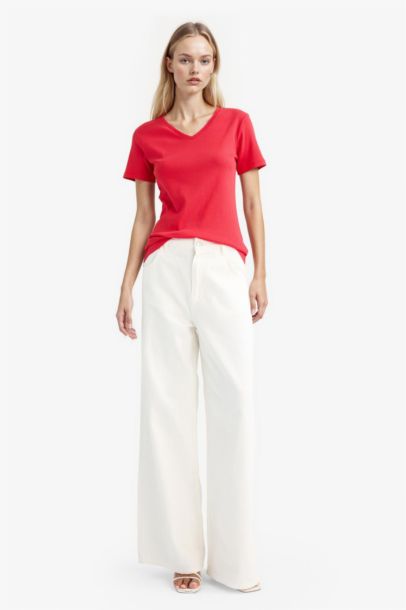 Slim Fit V-Neck Basic T-Shirt