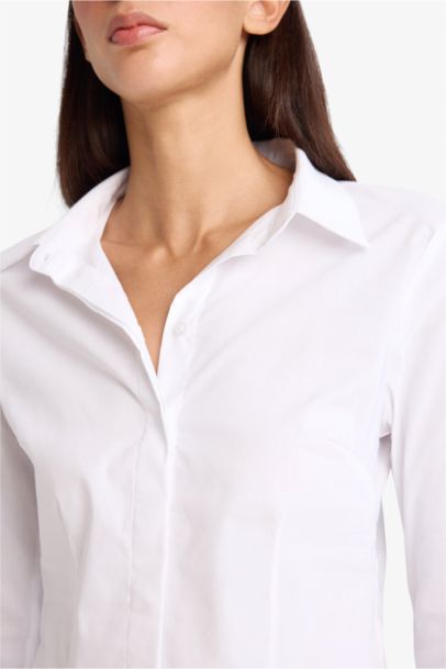 Slim Fit Shirt Collar Long Sleeve Shirt