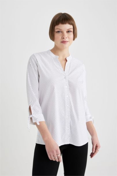 Fitted Open Collar Striped Half Sleeve Shirt
