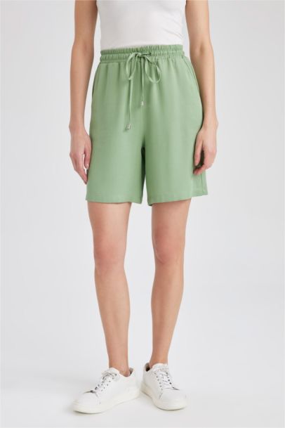 High Waist Short Leg Viscose Shorts