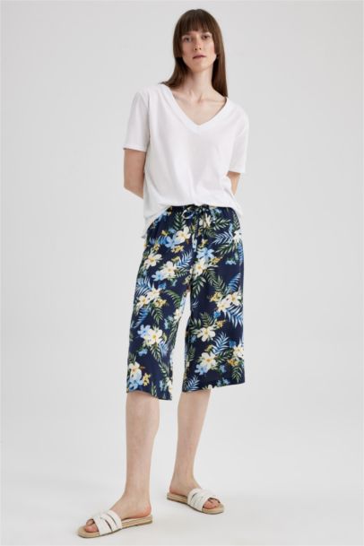 Viscose High Waist Crop Fit Capri