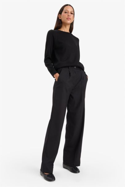 Pull en maille basique à col rond Coupe décontractée