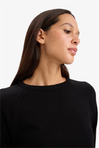 Pull en maille basique à col rond Coupe décontractée