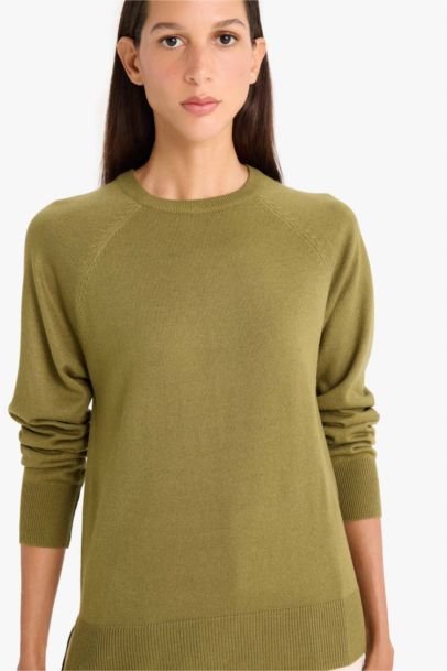 Relax Fit Crew Neck Basic Knit Pullover