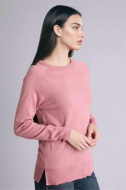 Pull en maille basique à col rond Coupe décontractée