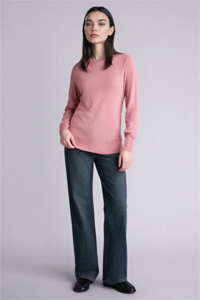 Pull en maille basique à col rond Coupe décontractée