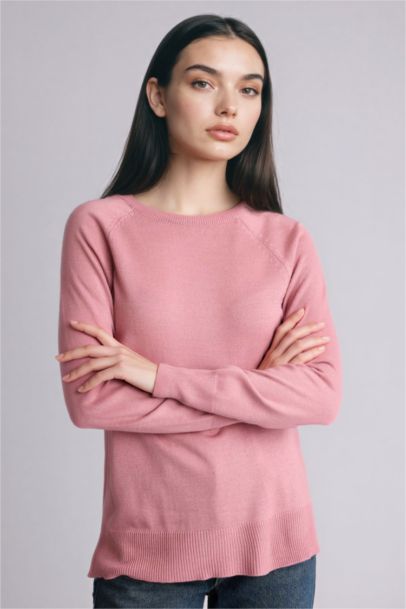 Pull en maille basique à col rond Coupe décontractée