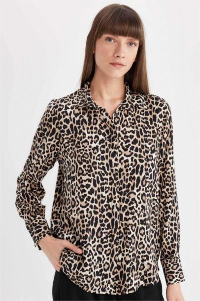 Regular Fit Shirt Collar Long Sleeve Shirt