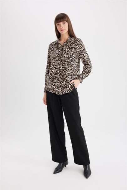 Regular Fit Shirt Collar Long Sleeve Shirt