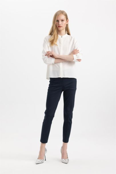 Cigarette Fit Regular Hem Satin Trousers