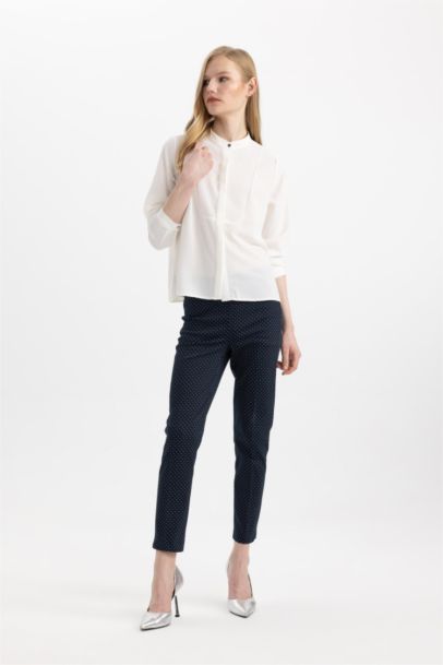 Cigarette Fit Regular Hem Satin Trousers