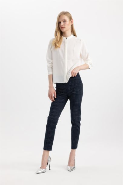 Cigarette Fit Regular Hem Satin Trousers