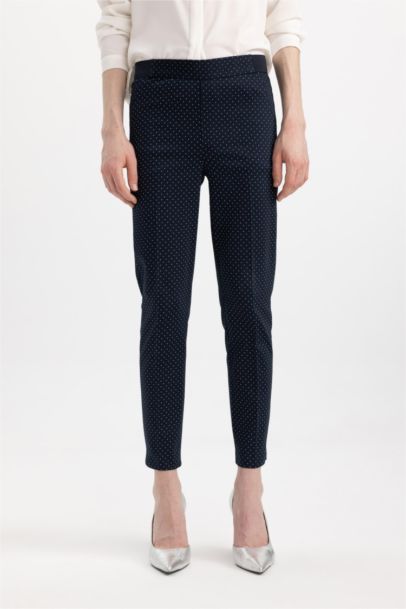 Cigarette Fit Regular Hem Satin Trousers