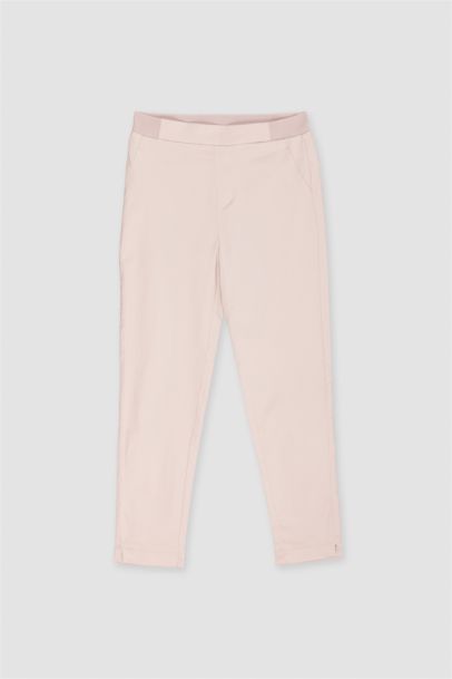 Cigarette Fit Regular Hem Satin Trousers
