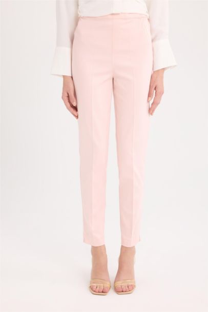Cigarette Fit Regular Hem Satin Trousers