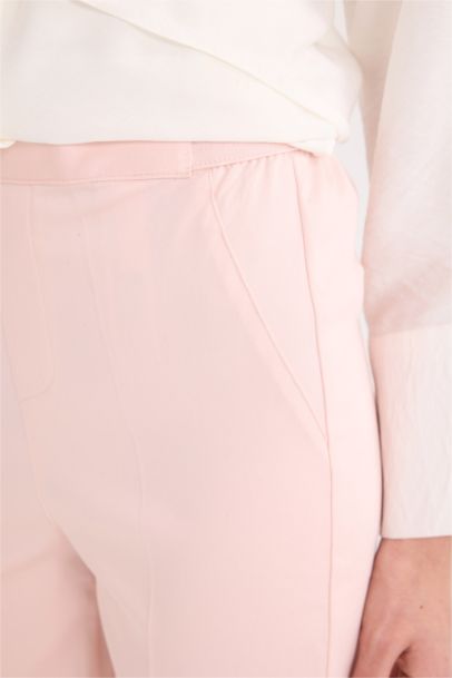 Cigarette Fit Regular Hem Satin Trousers