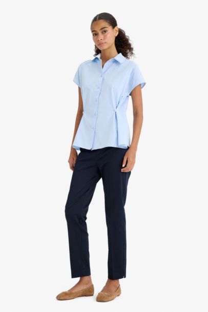 Cigarette Normal Waist Straight Leg Satin Trousers