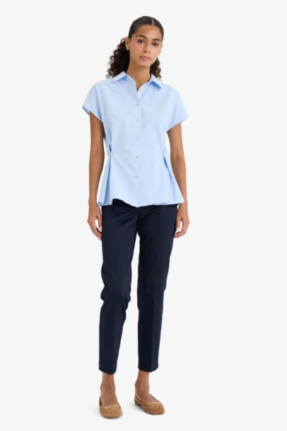 Cigarette Normal Waist Straight Leg Satin Trousers