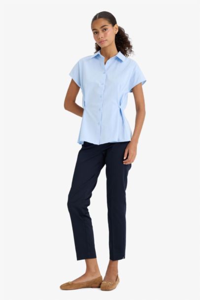 Cigarette Normal Waist Straight Leg Satin Trousers