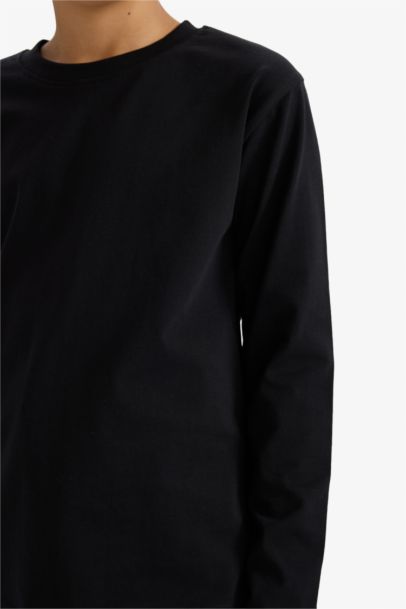 Regular Fıt Bisiklet Yaka Uzun Kollu Tişört Erkek Çocuk