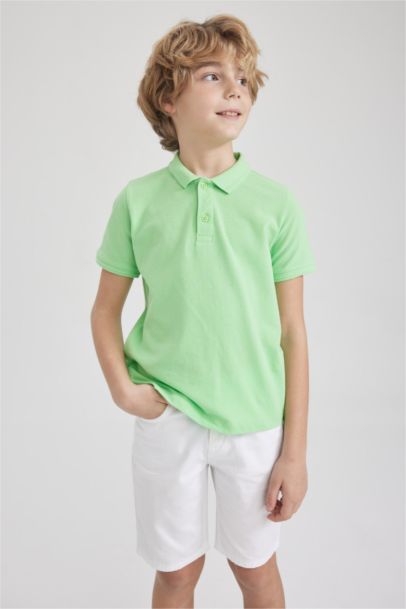 Boy Regular Fit Polo Neck Pique Short Sleeved Polo T-Shirt